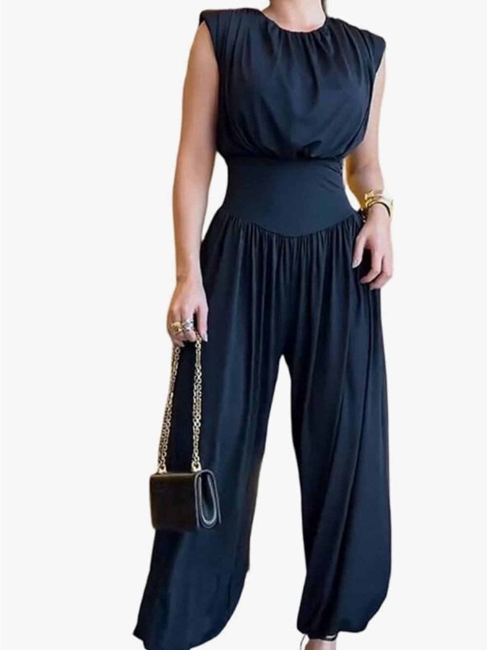 Black Women's Jumpsuit - Sleek Sleeveless Romper new without tags